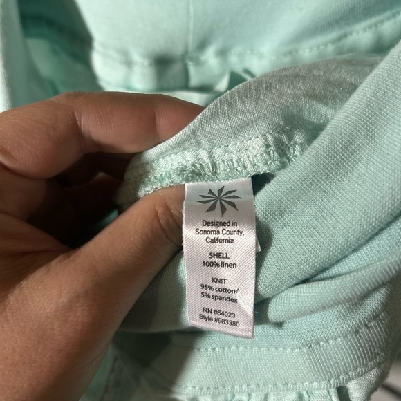 NEW Althleta Linen Shorts, Light Teal Lima Linen Shortie, Size 0 - Picture 9 of 9